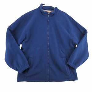 IZOD Jacket Men's Full Zip High Neck Long Sleeve Sweatshirt Fleece Pockets Blue